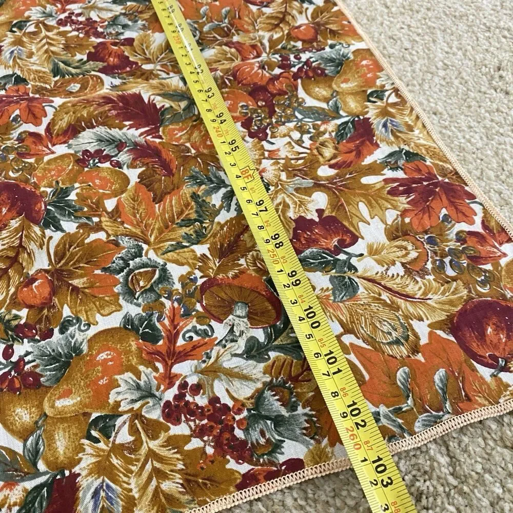Handmade 100% Cotton Autumnal Tablecloth Fall Leaves Apples Pears 59